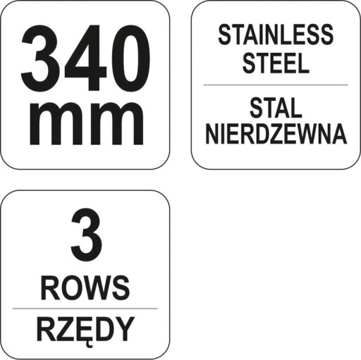 Drôtená kefa, nerezový drôt, 3 rady