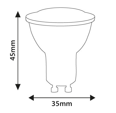 GU10 LED žiarovka 3W 260lm 12V MINI 45mm Výška AD/DC Teplý Neutrál