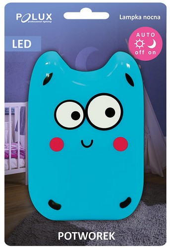 ZÁSUVNÁ NOČNÁ LAMPA PRE DETI MONSTER LED MODRÁ