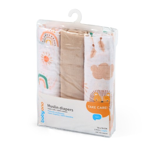 PLIENKY BABYONO MUSLÍN 70x70 PLIENKY 3KS
