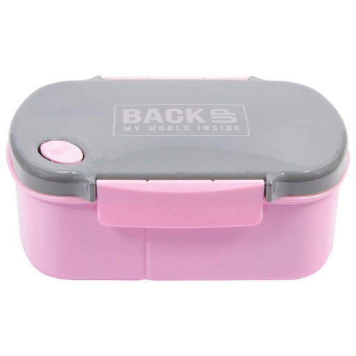 Ružový obedový box BackUP s dvoma priehradkami
