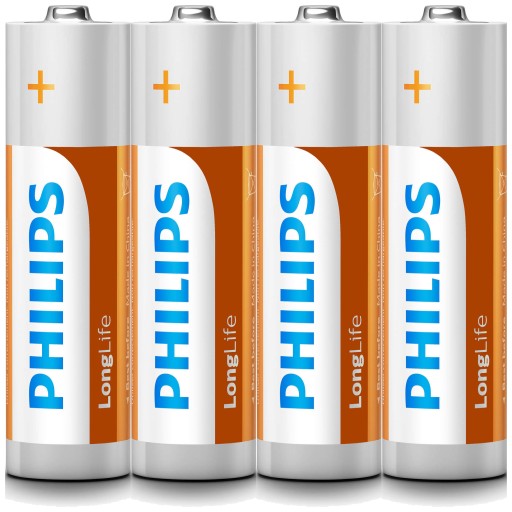 4x chlorid zinočnatý AA R6 Philips Long Life
