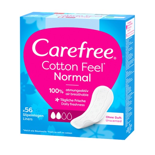 CAREFREE Cotton Feel slipové vložky neparfumované Normal 56 ks