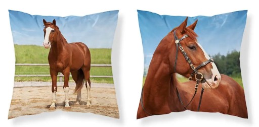 DETSKÝ VANKÚŠ Kôň 40X40 PONÍK Z MIKROVLÁKNA NA SPANIE DEKORATÍVNE