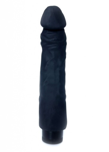 Čierny klasický realistický vaginálny vibrátor zo série TPE Boss