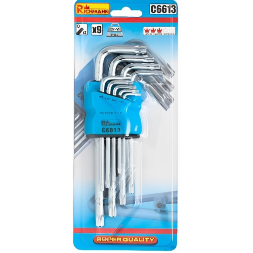 SADA KĽÚČOV S KRÁTKYMI TORX LOCK 9 T10-50 CR-V RICHMANN C6613