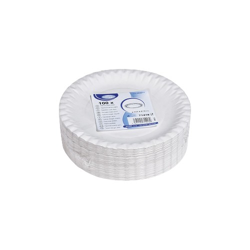 Taniere Jednorazové papierové dezertné taniere, biele, 18 cm, 100 kusov, EKO
