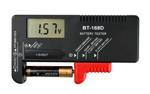 DIGITÁLNY TESTER METER PRE BATÉRIE AAA AA 9V