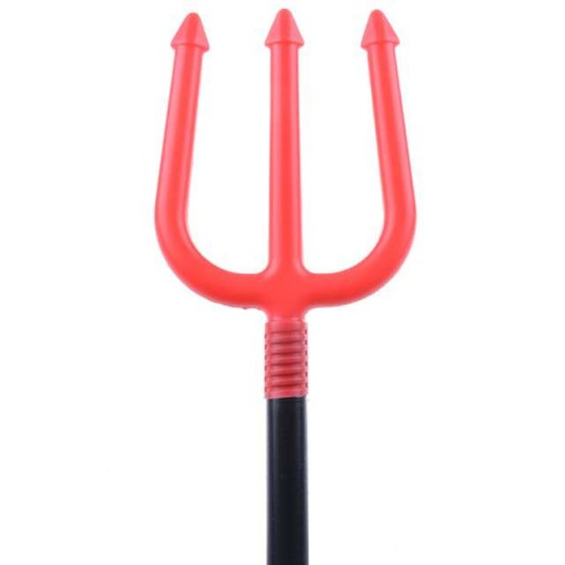 DEVIL Luciferov trojzubec ČERVENÝ čierny DLHÝ