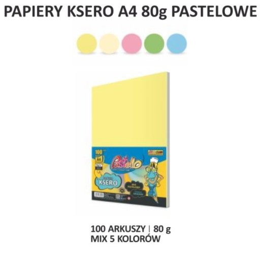 FAREBNÝ PAPIER A4 MIX 5 PASTELOVÝCH FARIEB