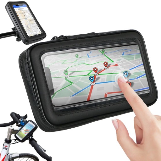 VODEODOLNÝ DRŽIAK TELEFÓNU NA BICYKEL MONTOVANÝ NA RIADITEĽ MOTORA XL BICYKLA