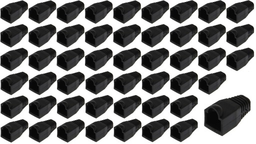 Gumový kryt na zástrčku RJ45, 50 kusov, čierny