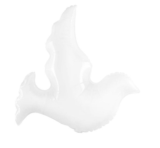Ozdobný fóliový balón Holub holub vtáčik biely 45cm