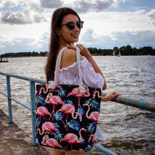 Veľká dámska BEACH BAG, priestranná LETNÁ shopper taška cez rameno
