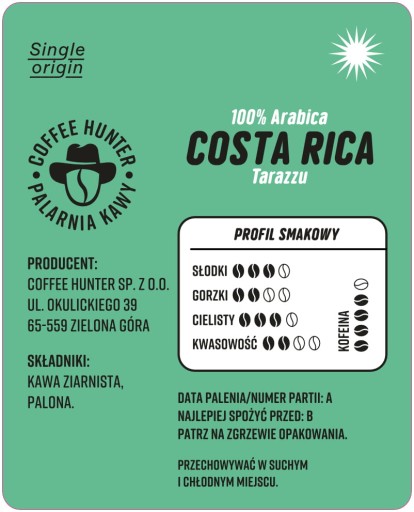 Costa Rica Tarazzu vzorka 100 g