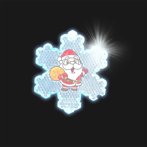 Reflexný prívesok s tvrdým snehom Santa Claus CE