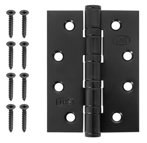 PLÁTOVÝ DVEROVÝ PÁN S LOŽISKAMI, ČIERNA 102 x 76 mm + SKRUTKY