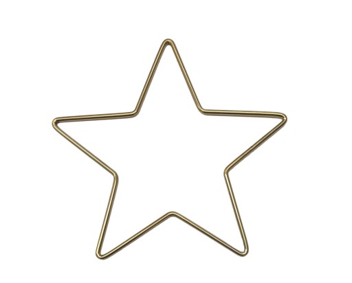 Kovová obruč GOLD STAR, základňa macrame, 9,5 cm