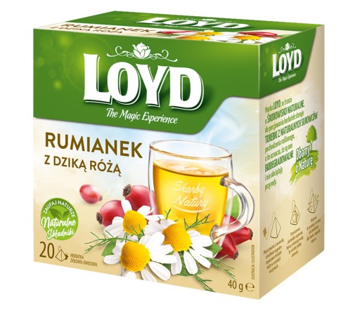 Expres Bylinný čaj Harmanček Divoká ruža aníz 20 vit. C a B T. LOYD