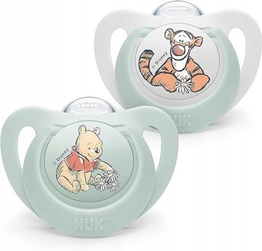 NUK SILIKÓNOVÉ SOATKY ANATOMICKÝ MACKO 6-18M 2KS + Púzdro