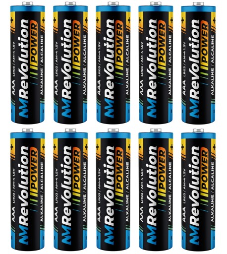 10x NM REVOLUTION ALKALINE LR03 AAA BATÉRIA VÝKONNÁ