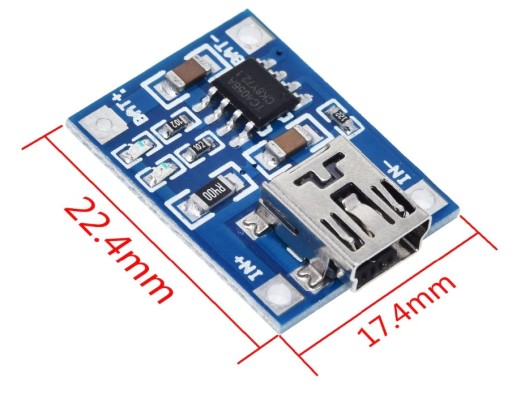 Modul nabíjačky Li-Ion článkov s TP4056 MINI USB 1A