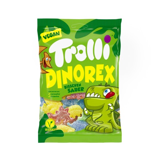 Trolli Dinorex Dinosaurs Vegánske želé fazuľky 100 g