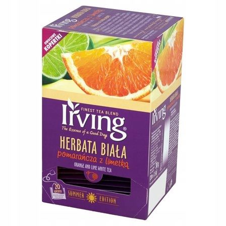 ČAJ BIELY POMARANČOVÝ S LIMETOU Irving 20 kusov