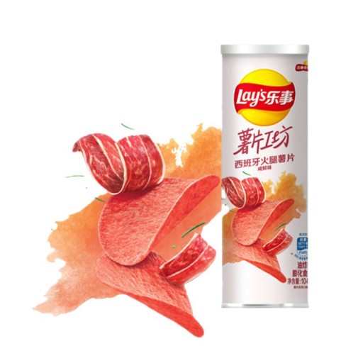 Lay's Stax španielske šunkové chipsy s príchuťou španielskej šunky 104g