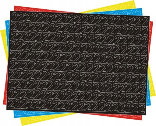 Sada samolepiacich čísel 2 dvojky 3cm 210 ks