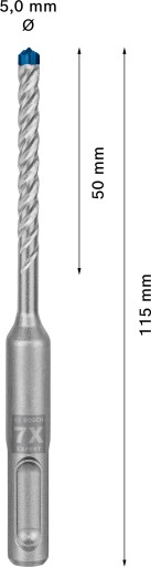 VŔTAČKA 5/50/115 mm s príklepom SDS-Plus plus-7X BOSCH EXPERT