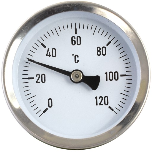 Číselníkový teplomer 63mm NEREZ 0-120C pre POTRUBIE