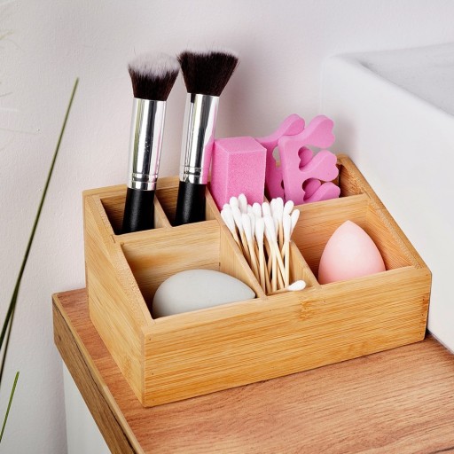 BAMBOO organizér box, zásobník na kozmetiku, doplnky, kozmetická taštička