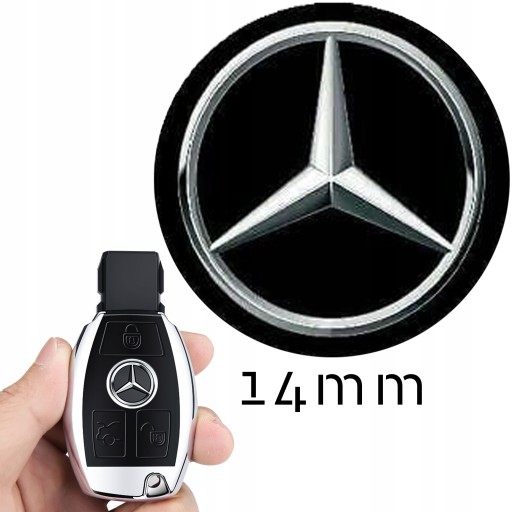ZNAK PILOTA MERCEDES 14mm ODZNAK S LOGOM KĽÚČA