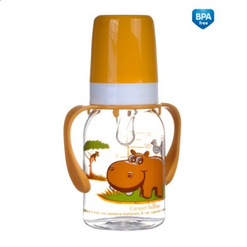Detská fľaša na kŕmenie kontinentov s rúčkami 120 ml Canpol 11/824