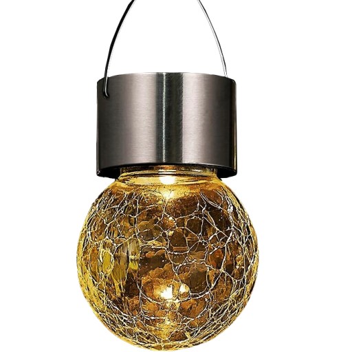 SLNEČNÁ GUĽOVÁ LAMPA, SVIETIACA LAMPA, SOLAR HÁK, ZÁVESNÁ GUĽA, BALKÓN, ZÁHRADKA
