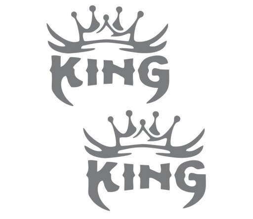 Nálepka Nálepka Nápis King King Silver 2 ks UV