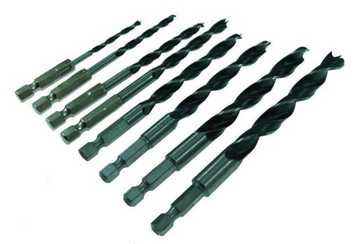 VŔTAČKY DO DREVA 8 KS. 3 - 10 mm HEX šesťuholník