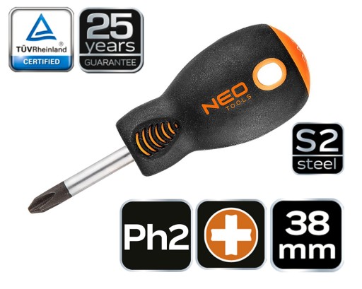 Krížový skrutkovač PH2 x 38 mm NEO 04-023
