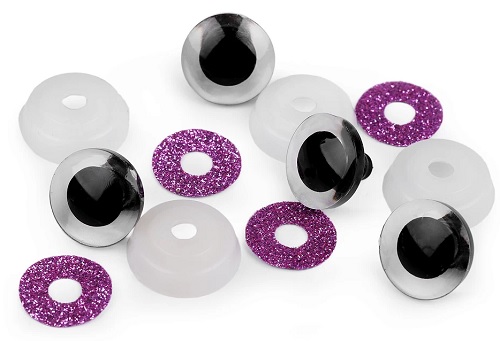 Trblietavé oči pre hračky maskota 20 mm FIALOVÁ