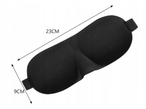 EYEPADAD Spacie zaviazané oči Čierna maska SLEEP