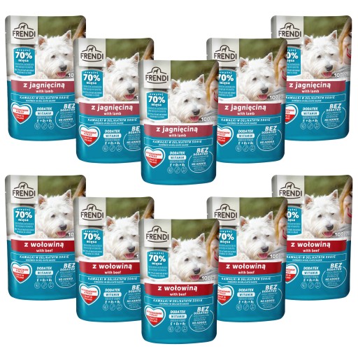 FRENDI Sachet mokré krmivo pre psov mix príchutí 10 x 100g