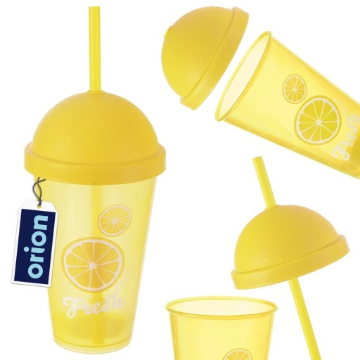 PLASTOVÝ pohár s viečkom a slamkou na pitie nápojov, vody, nápojov, 450 ml