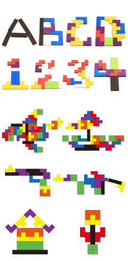 DREVENÉ PUZZZLE TETRIS PUZZLE BLOCKS 40 KUSOV.