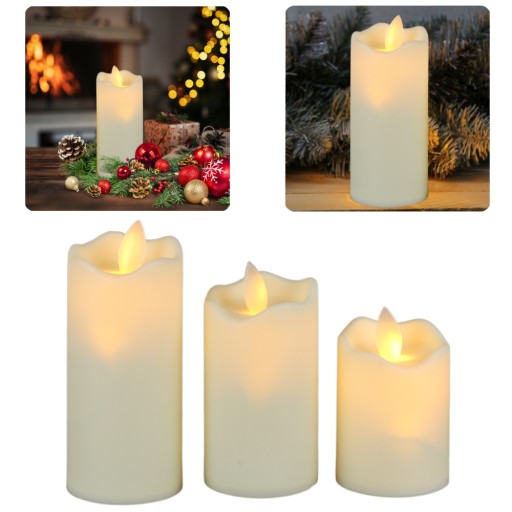 3X LED SVIEČKA POHYBUJÚCI PLAMEŇ EKO VLOŽKA VEČNÁ SVIEČKA