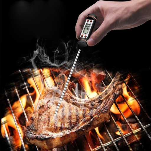 DIGITÁLNY ELEKTRONICKÝ LED TEPLOMER KOLÍK PRE MÄSOVÉ PEČIVO 300°C KUCH.