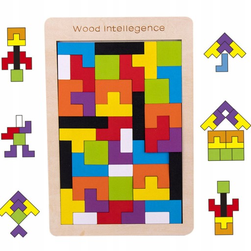 DREVENÉ PUZZZLE BLOCKS TETRIS 3D MONTESSORI Eco Wood