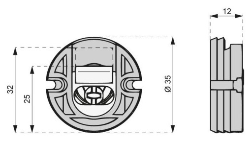 EXCENTRICKÝ NÁBYTOKOVÝ PRÍvesok 35 mm HNEDÁ 10 ks