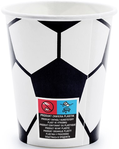 FAN papierové poháre FUTBAL futbal NARODENINY 260 ml 6 ks