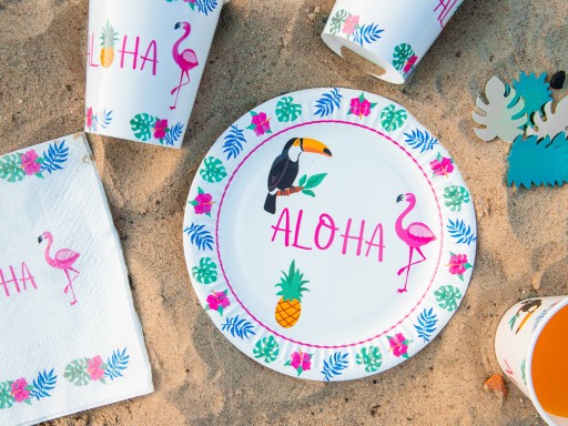 Aloha Hawaii narodeninové taniere 18cm 6ks
